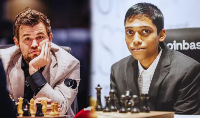magnus carlsen vs praggnanandhaa